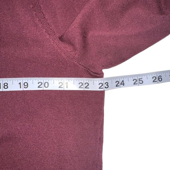 NWT INC International Concepts Men Zip Up Faux Leather Trim Burgundy Cardigan L - Picture 6 of 7